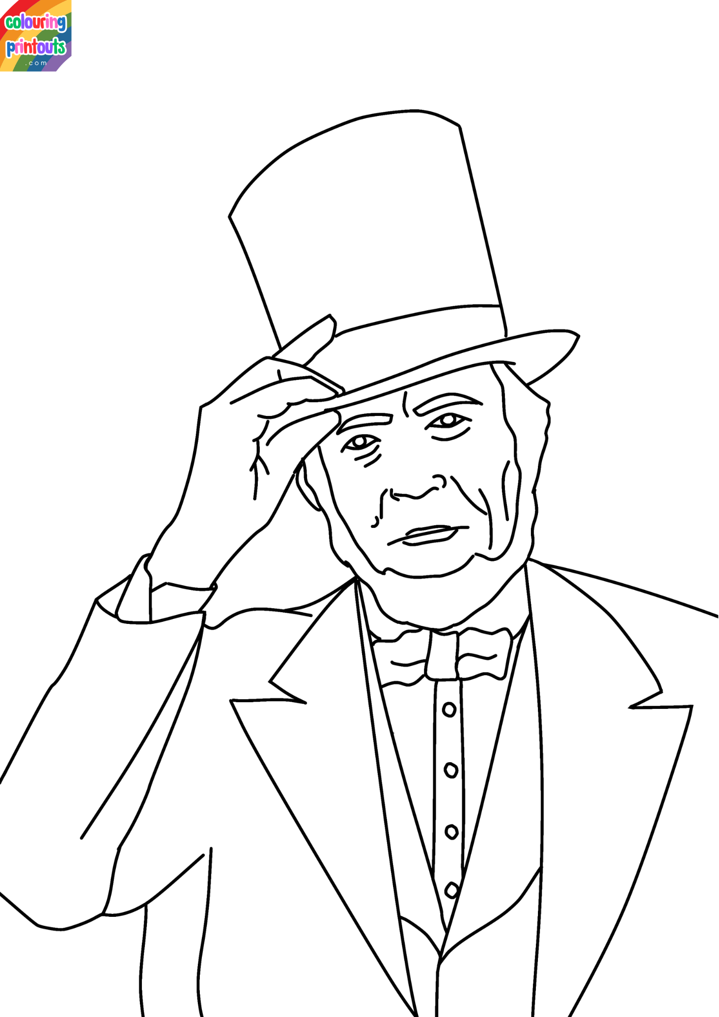 Abraham Lincoln Coloring Sheet