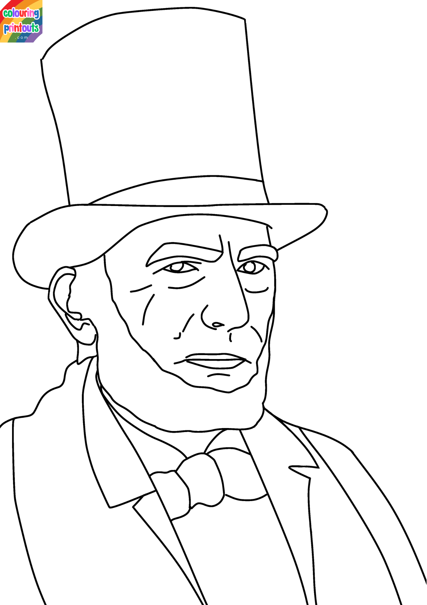 Abraham Lincoln Coloring Sheet