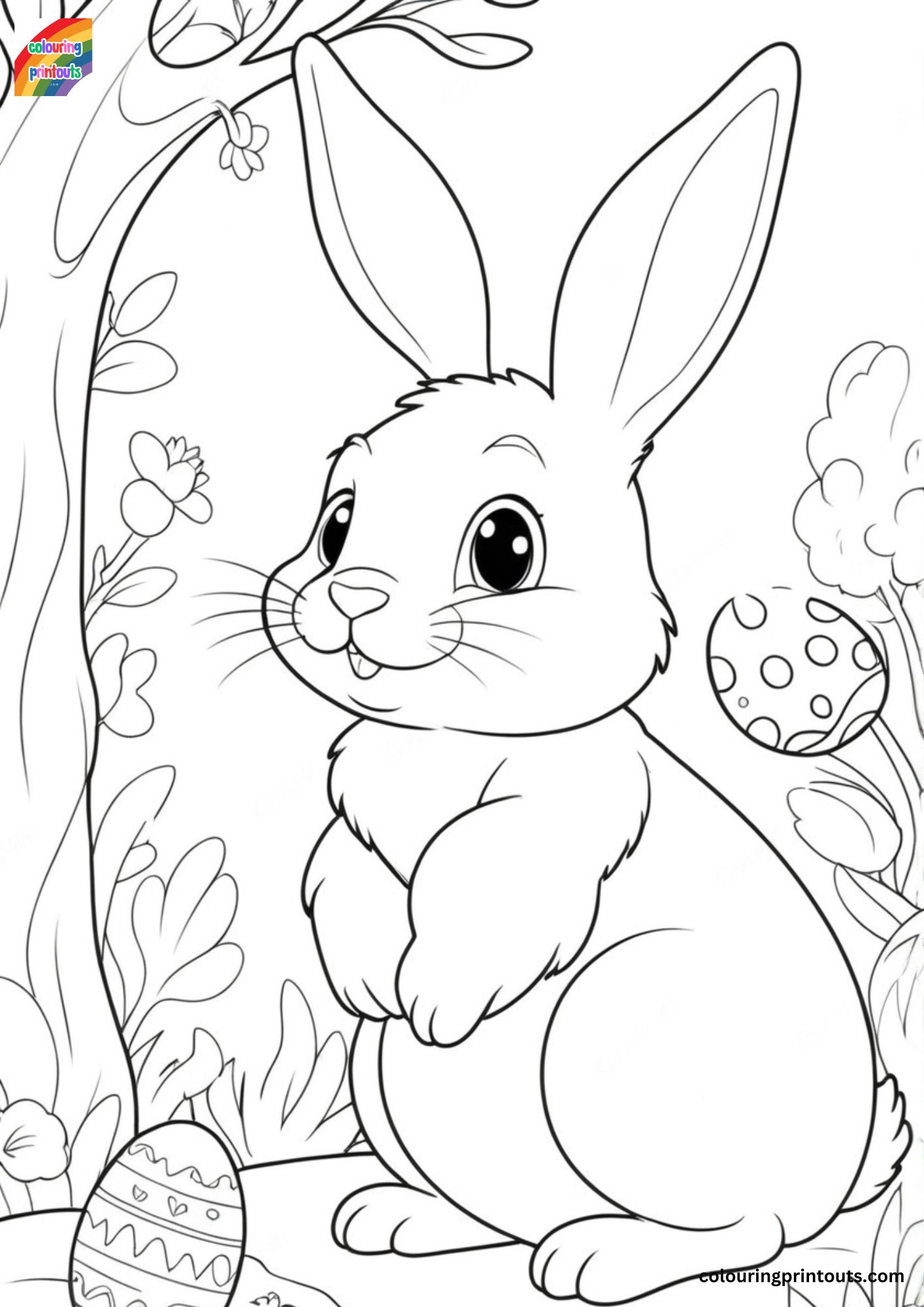 Easter Bunny Coloring Page Printable