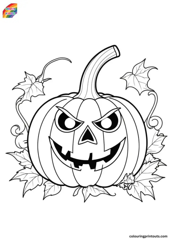 Jack o lantern coloring page printable