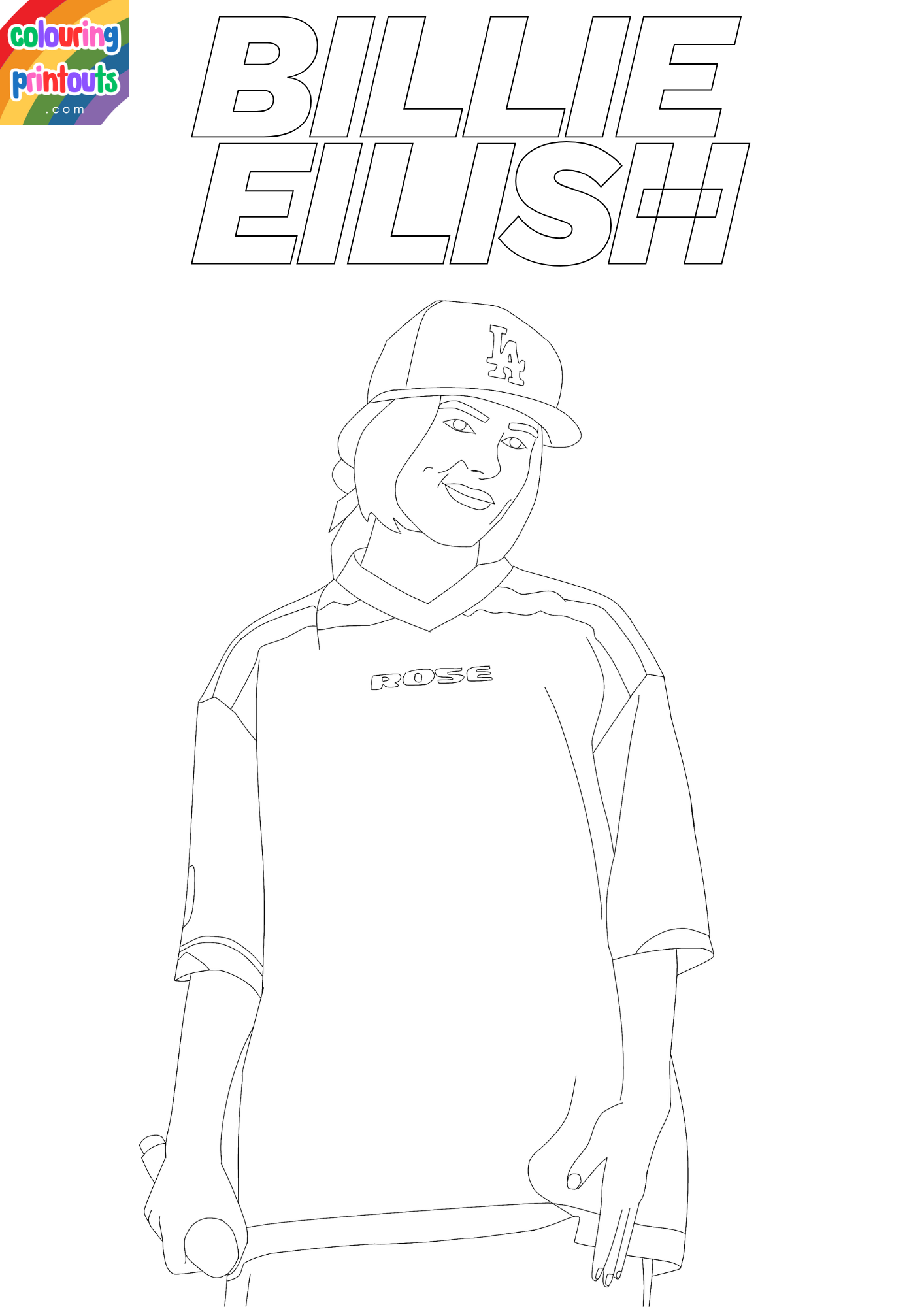 billie eilish coloring pages realistic