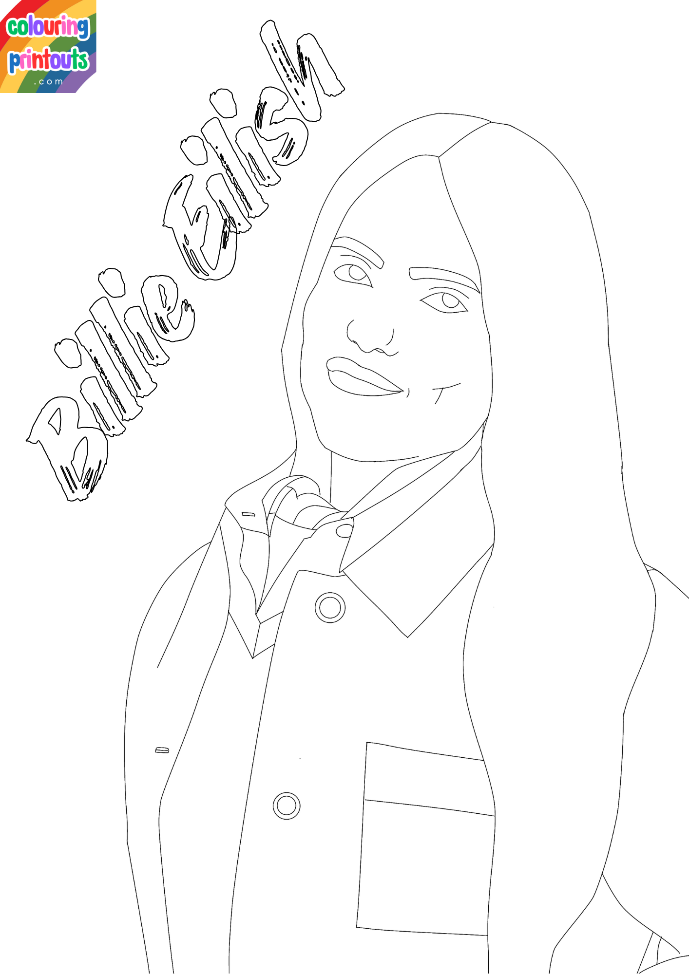 billie eilish coloring pages to print