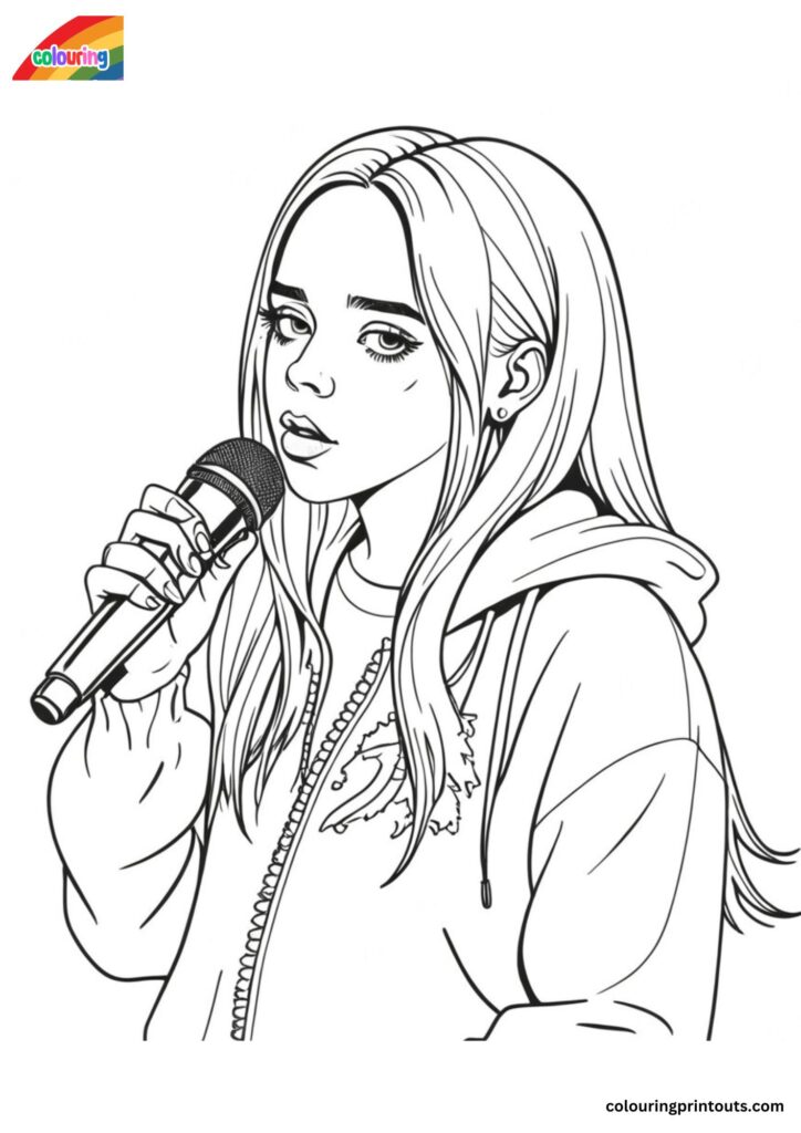 Billie Eilish Coloring Pages (Free Printables)