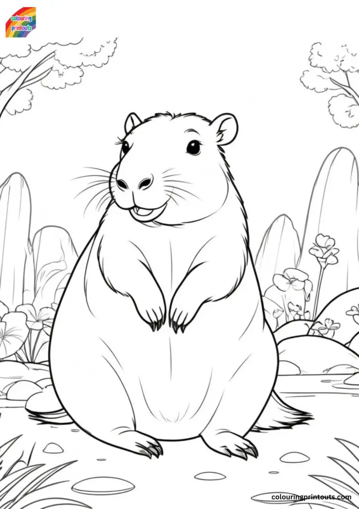 capybara colouring sheet