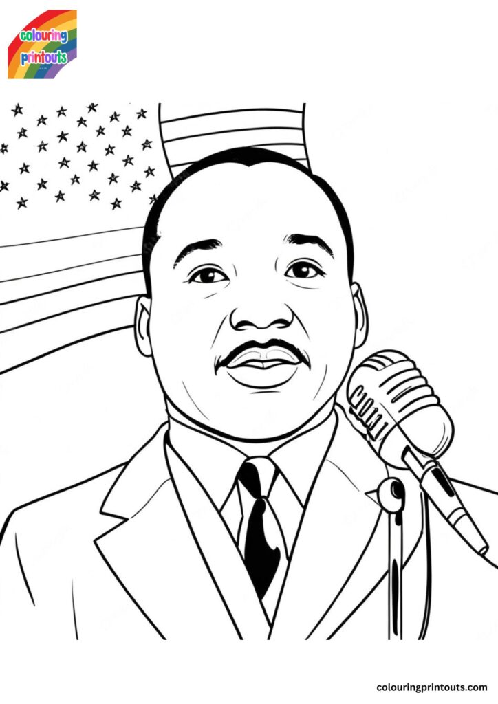 Free Printable Martin Luther King JR Coloring Page