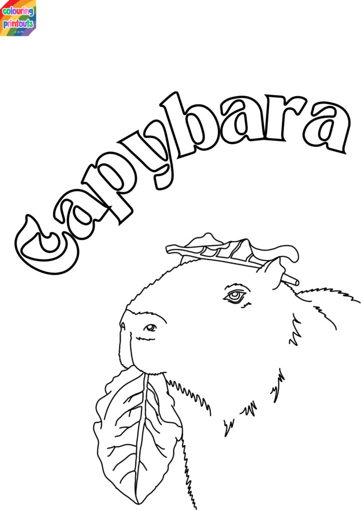 cute capybara coloring pages