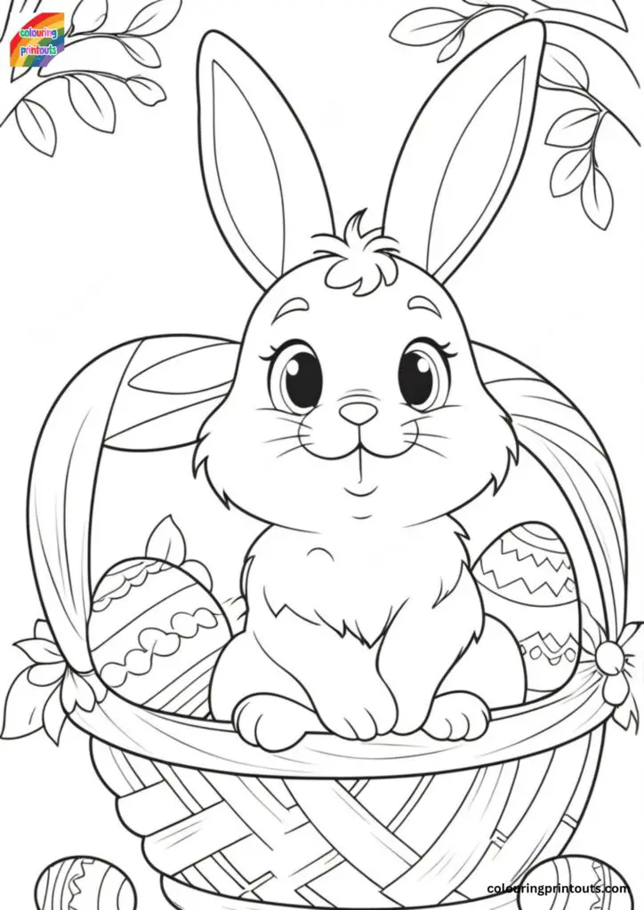 cute easter bunny coloring page