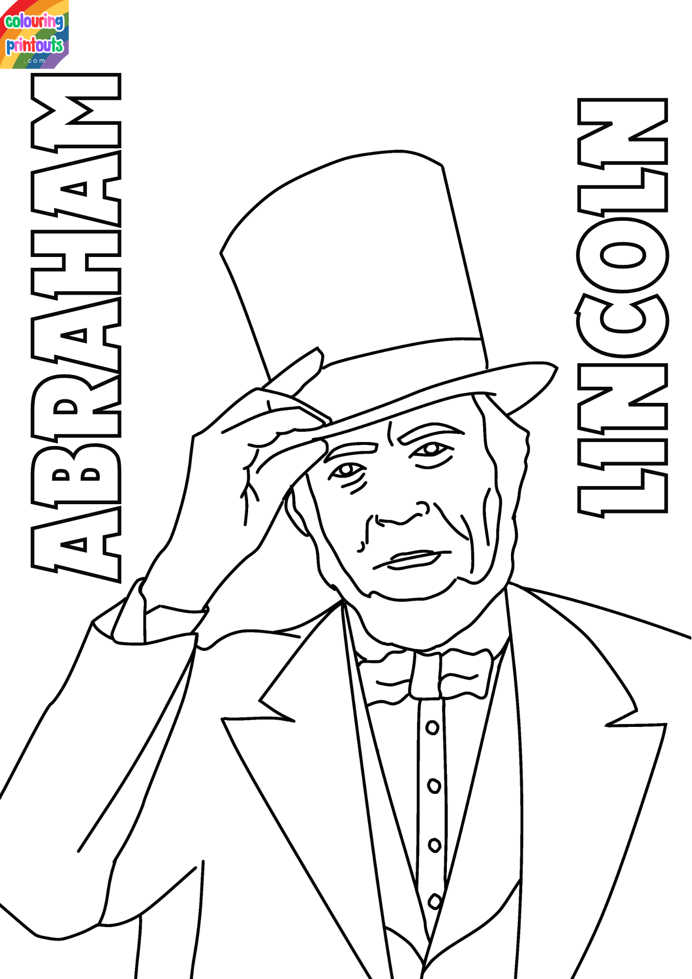 easy abraham lincoln coloring page