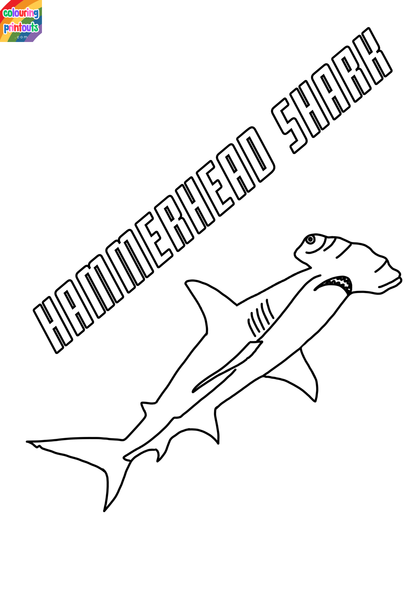 hammerhead shark coloring page 