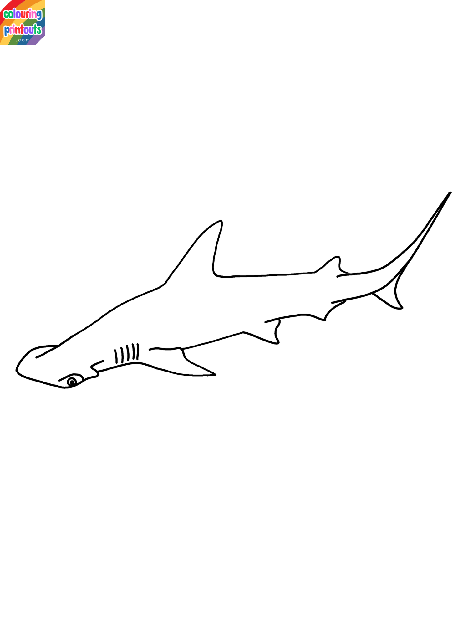 hammerhead shark coloring page 