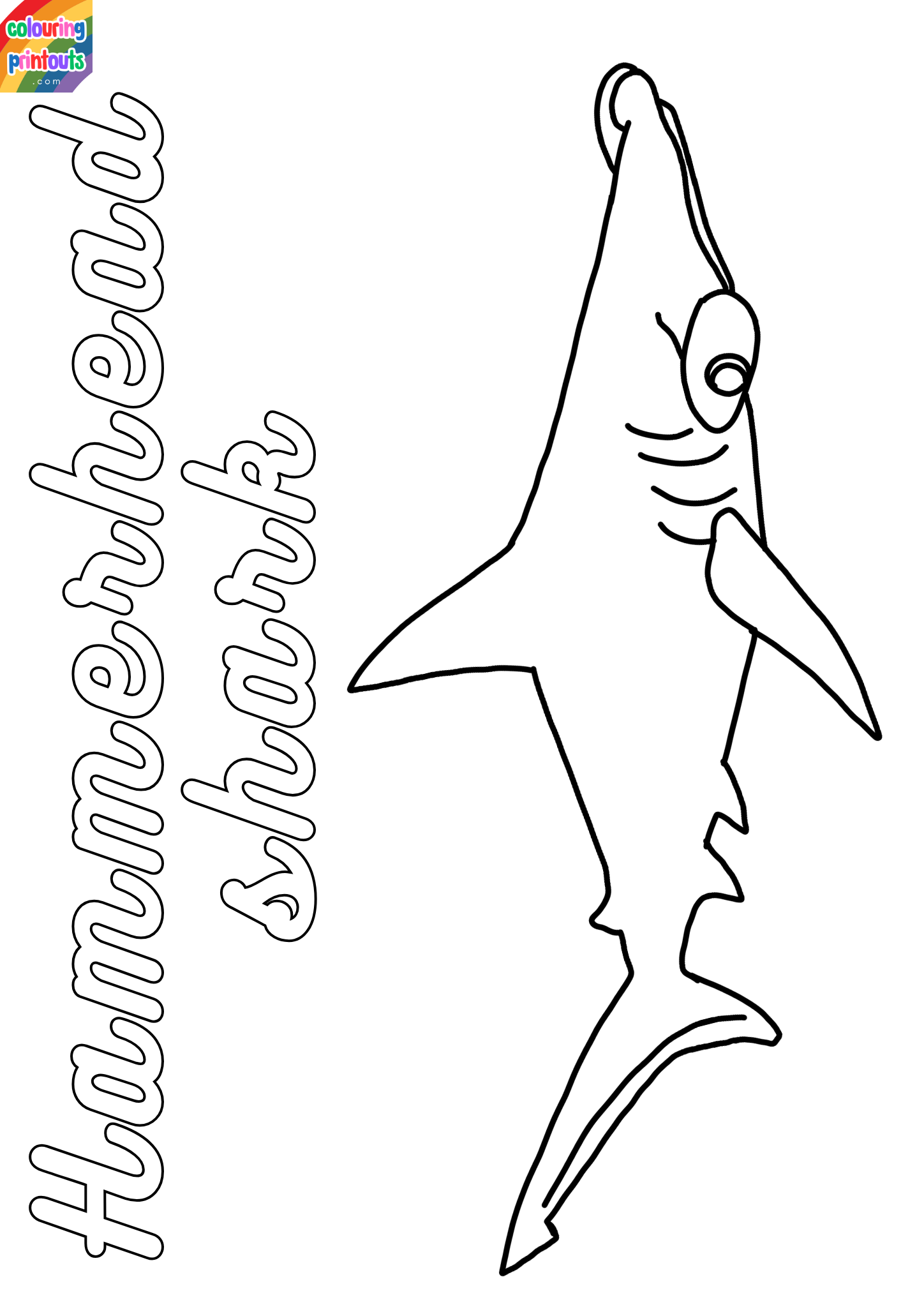 hammerhead shark coloring page