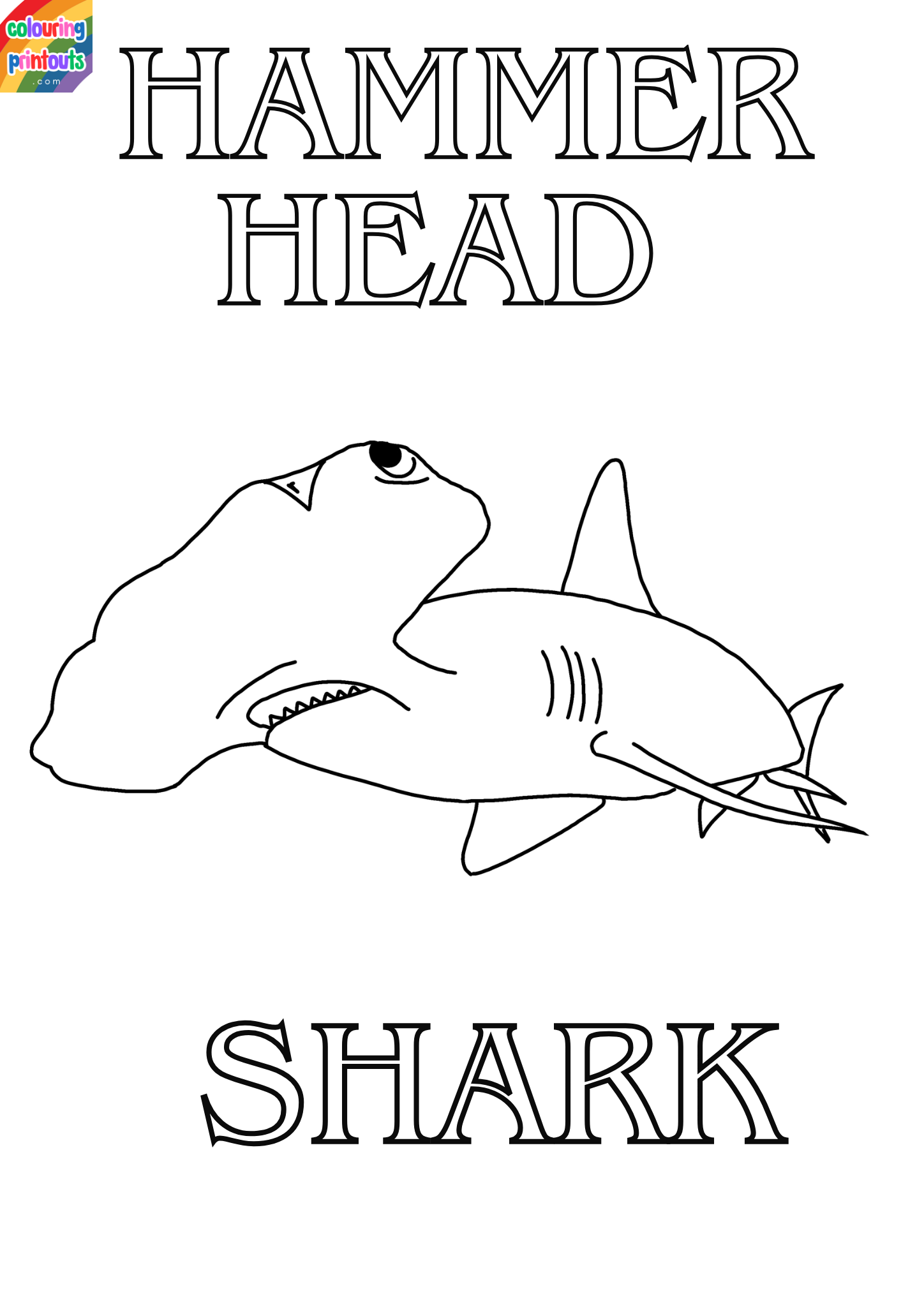 hammerhead shark coloring page