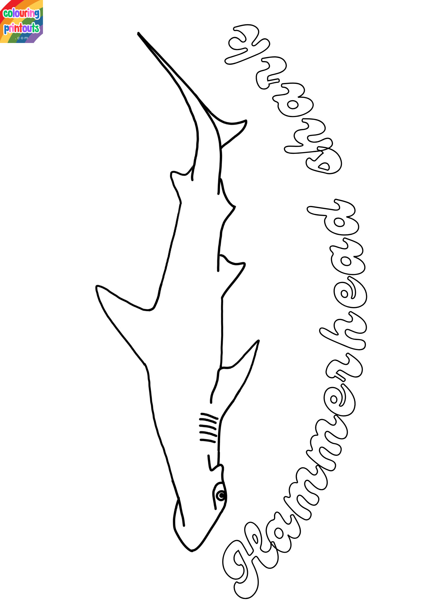 hammerhead shark coloring page