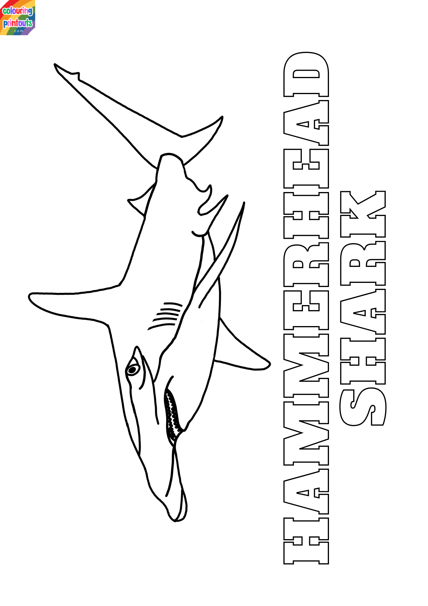 hammerhead shark coloring page
