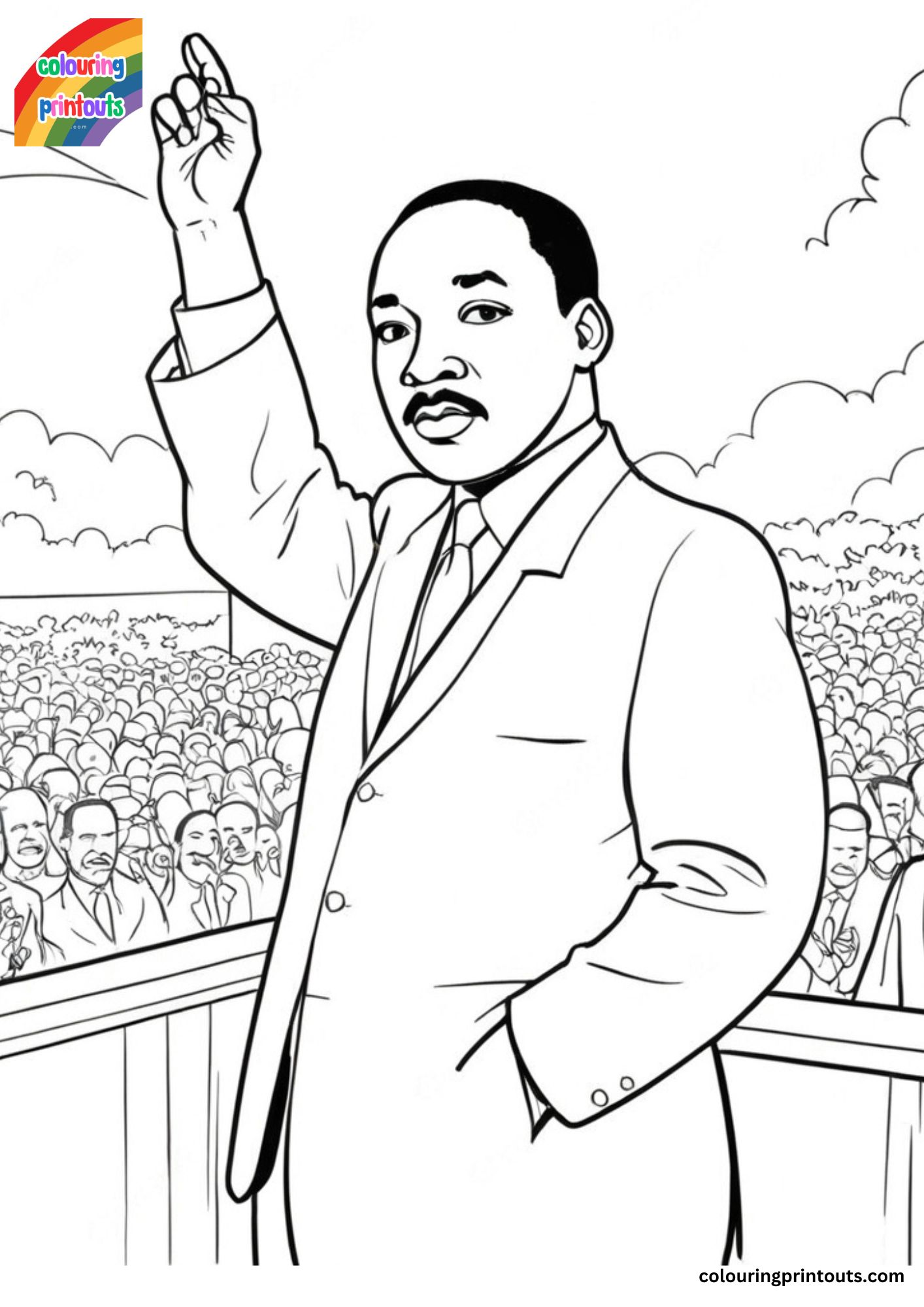 Free Printable Martin Luther King JR Coloring Page