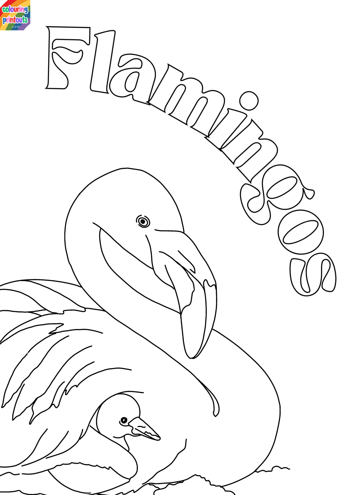 pictures of flamingos to color