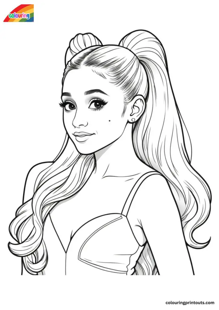 printable ariana grande colouring pages