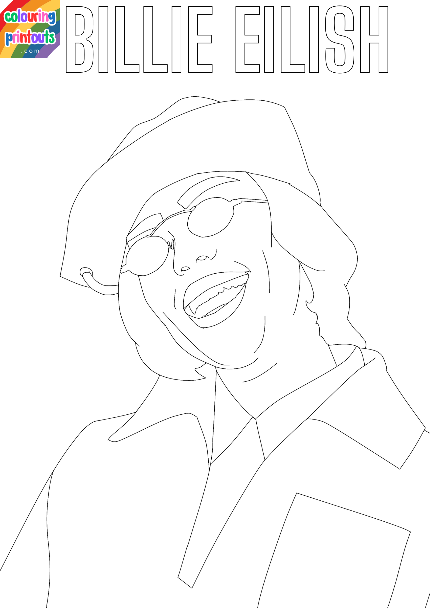 printable coloring billie eilish coloring pages