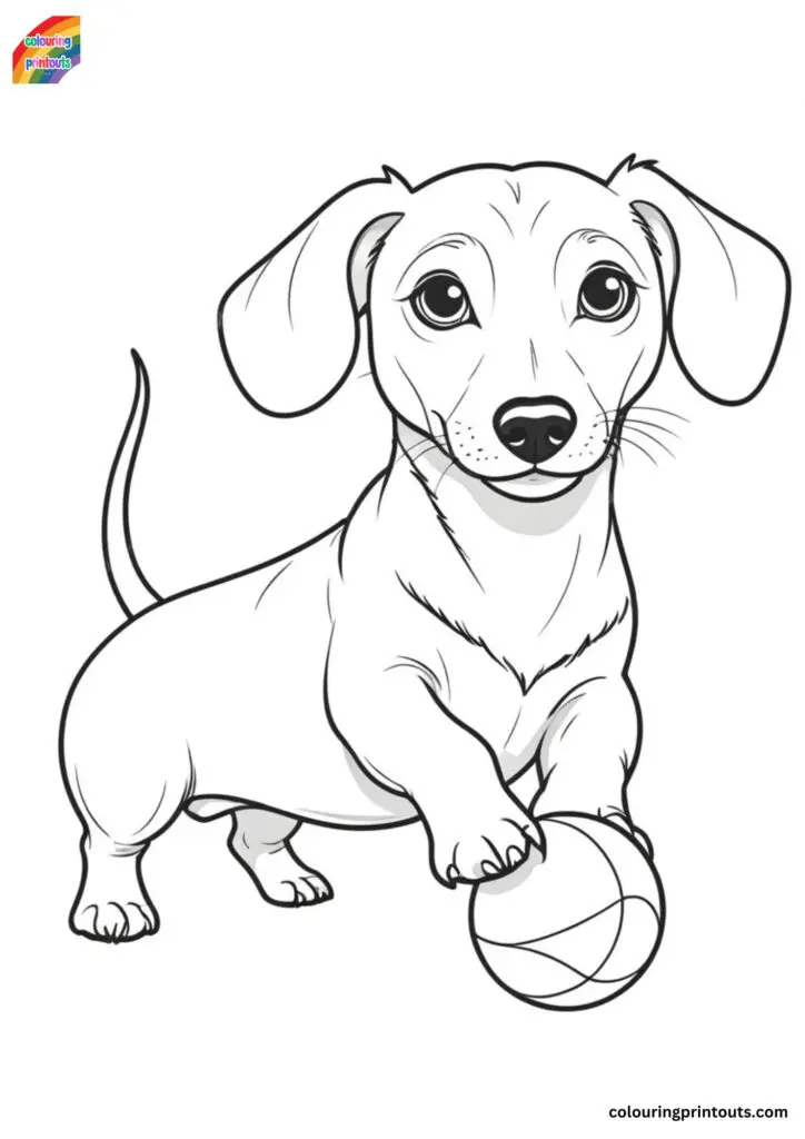 sausage dog coloring page