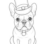 Cute french bulldog coloring page