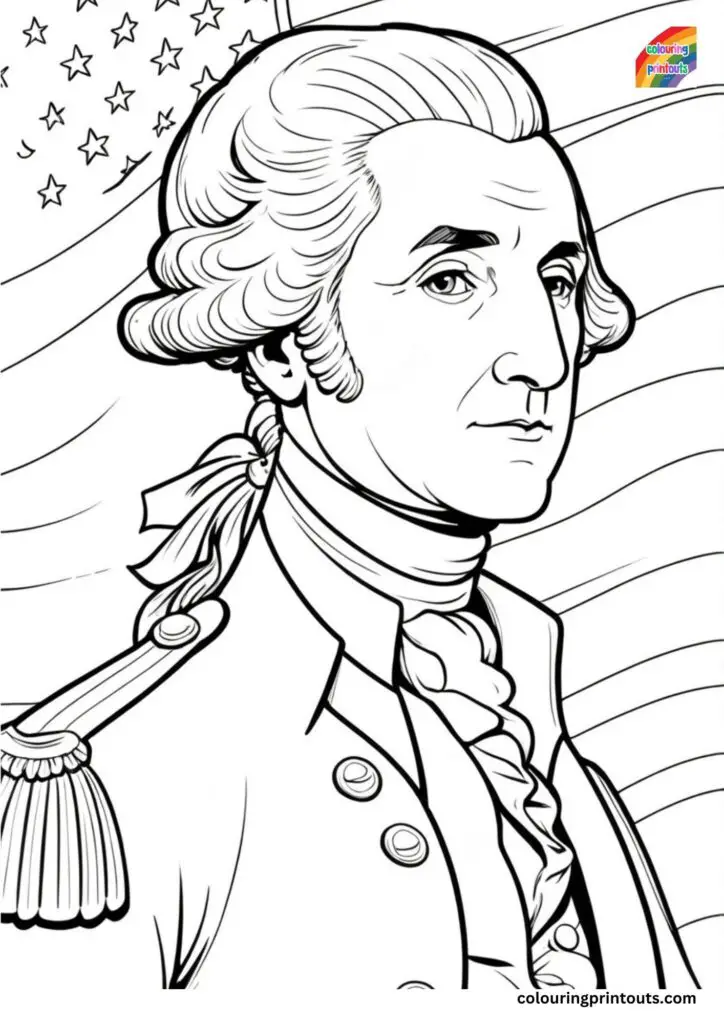 George Washington colouring page printable