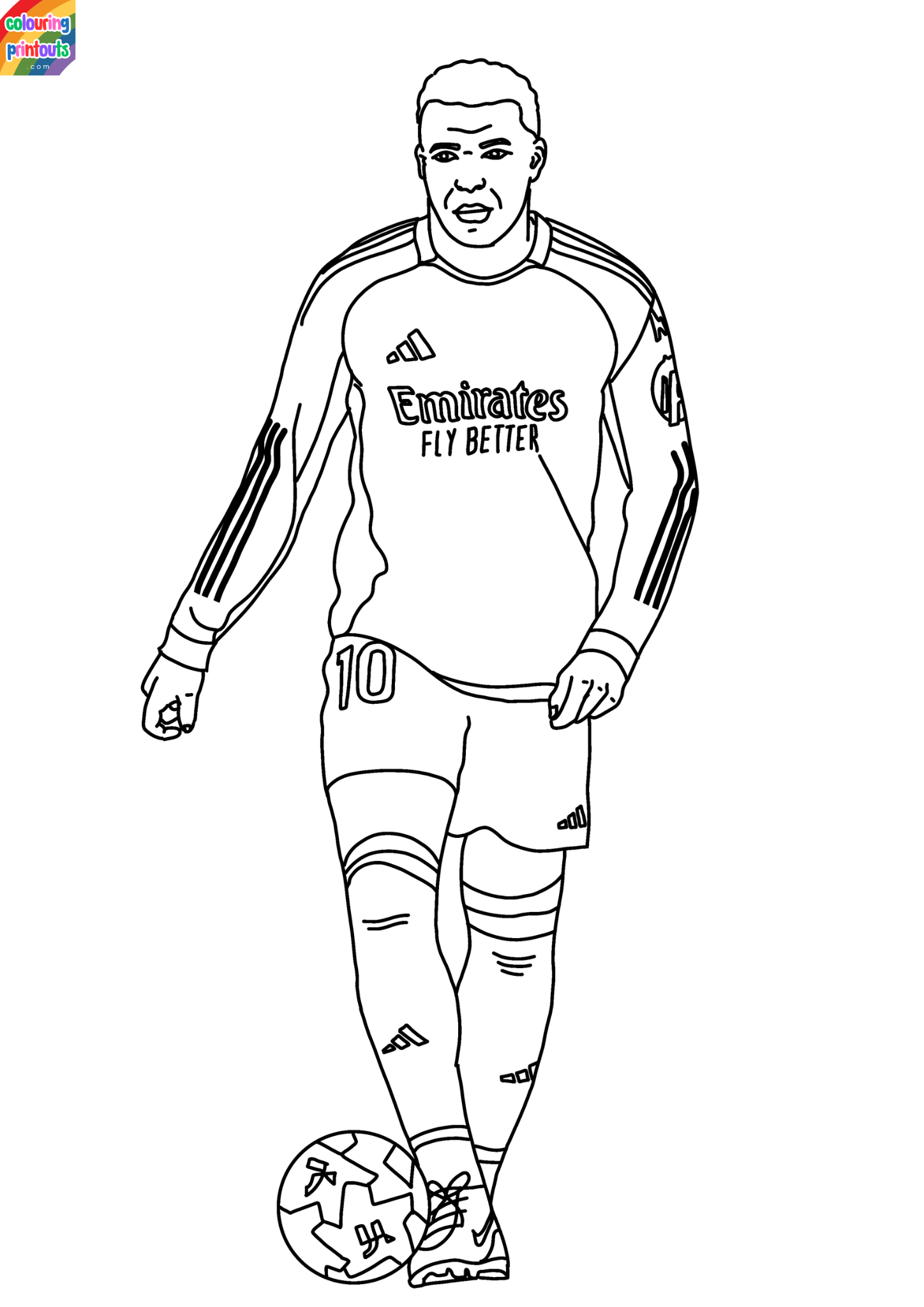 Kylian Mbappe in jersey coloring pages