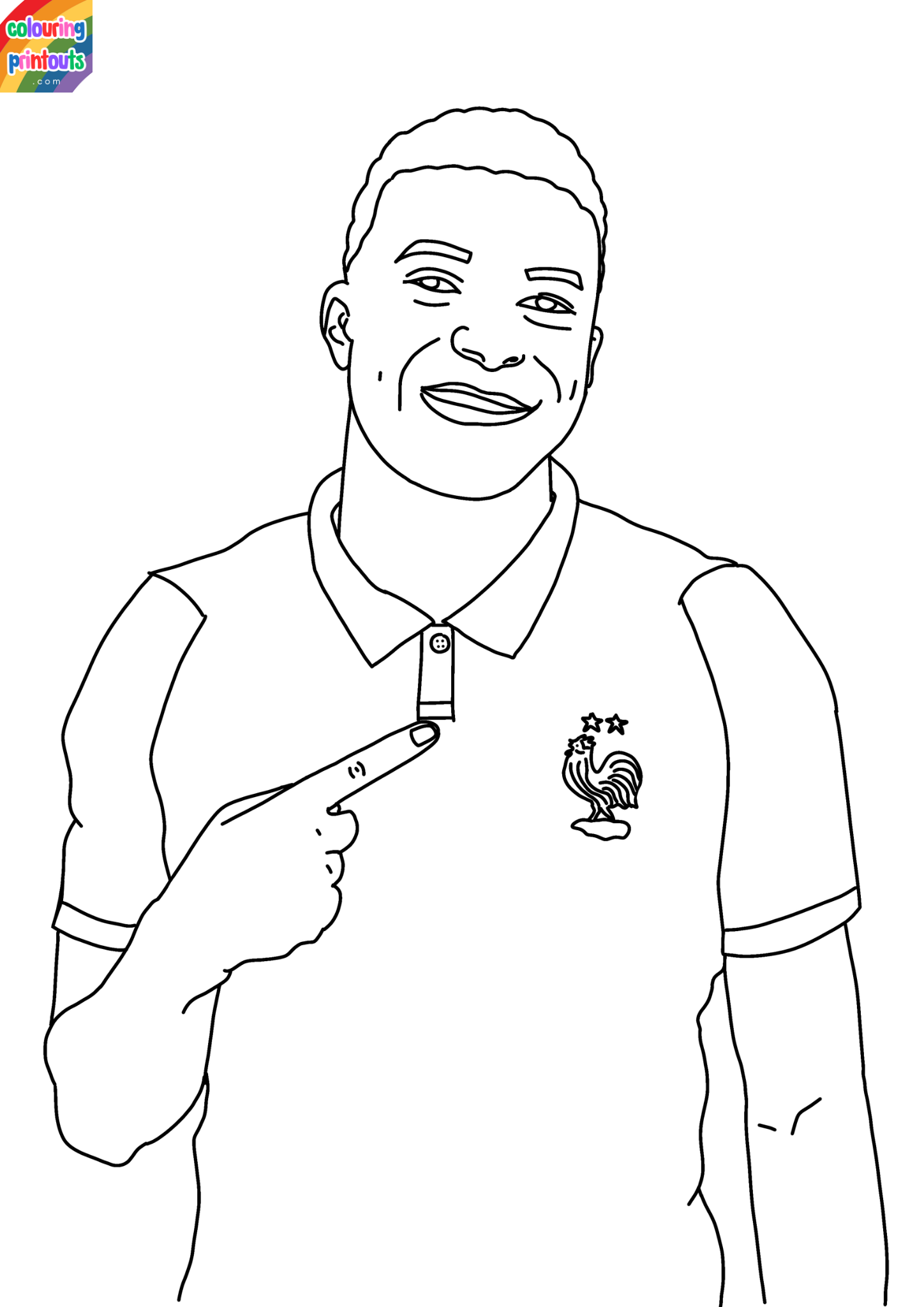 Kylian Mbappe potrait coloring pages