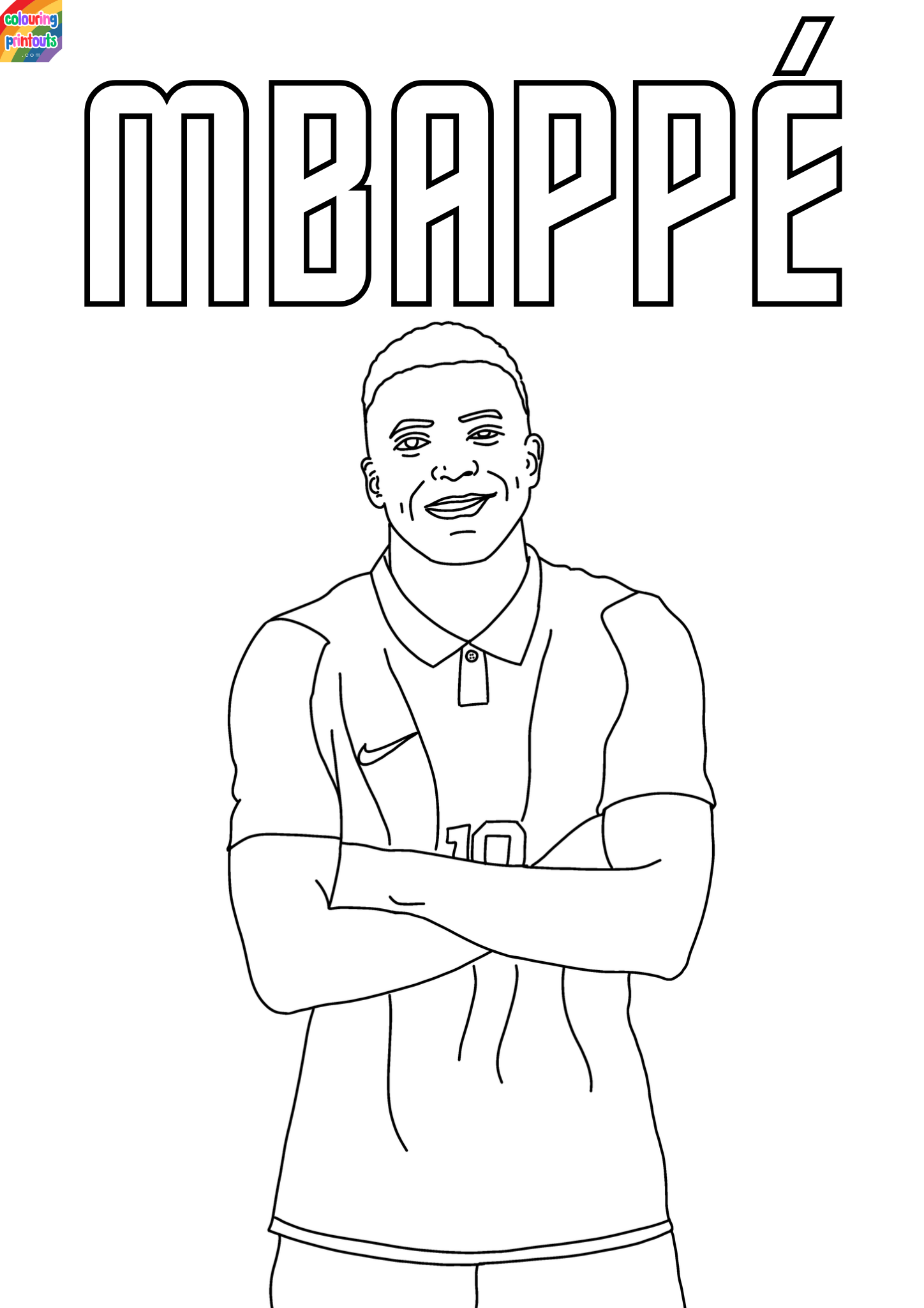 Kylian Mbappe smiling coloring pages