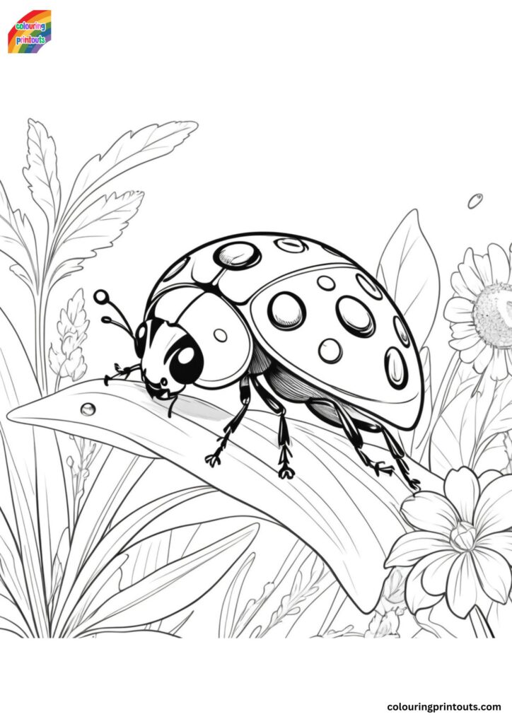 10 + Ladybird Colouring Pages