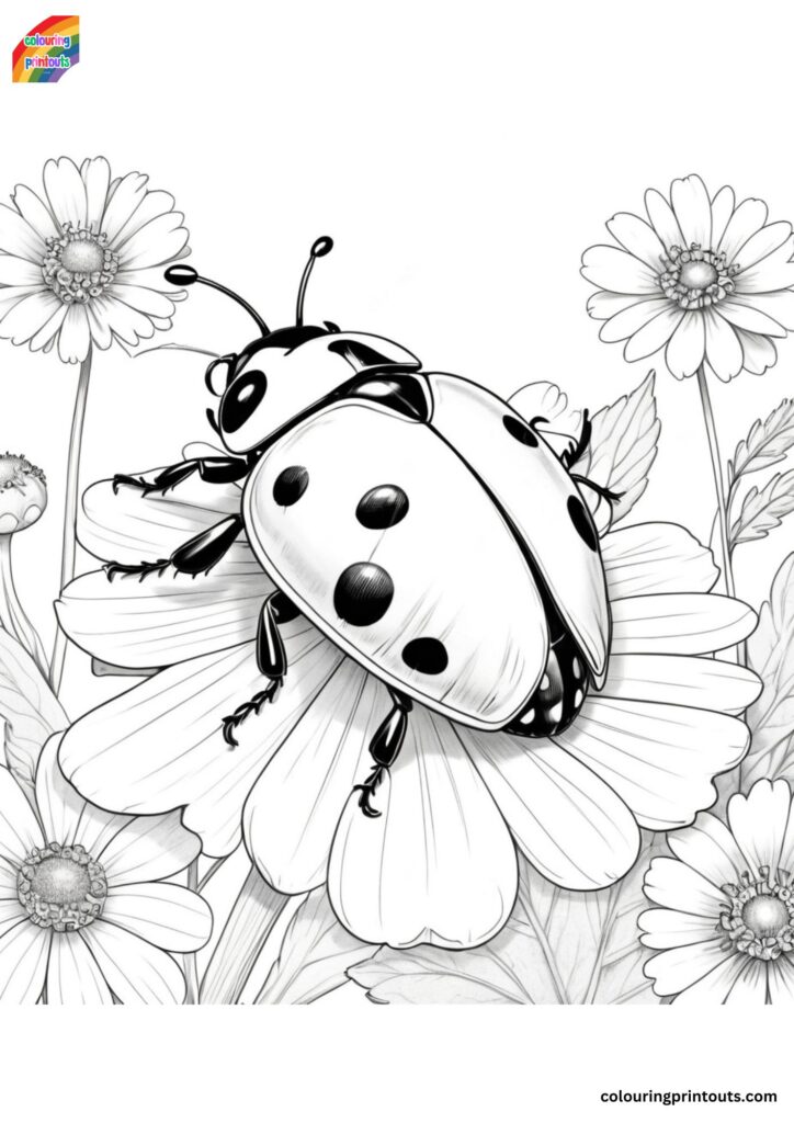 10 + Ladybird Colouring Pages