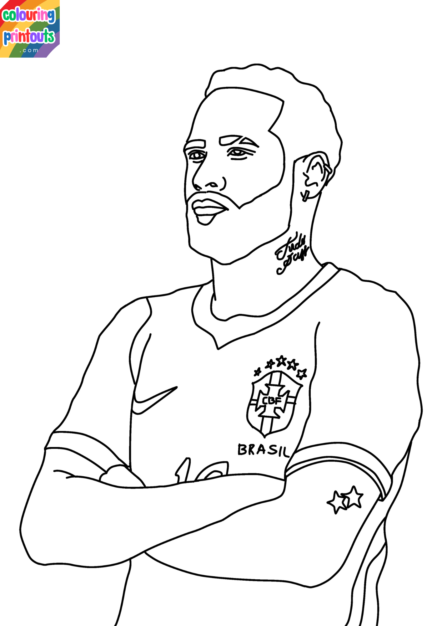 Neymar Colouring Pages