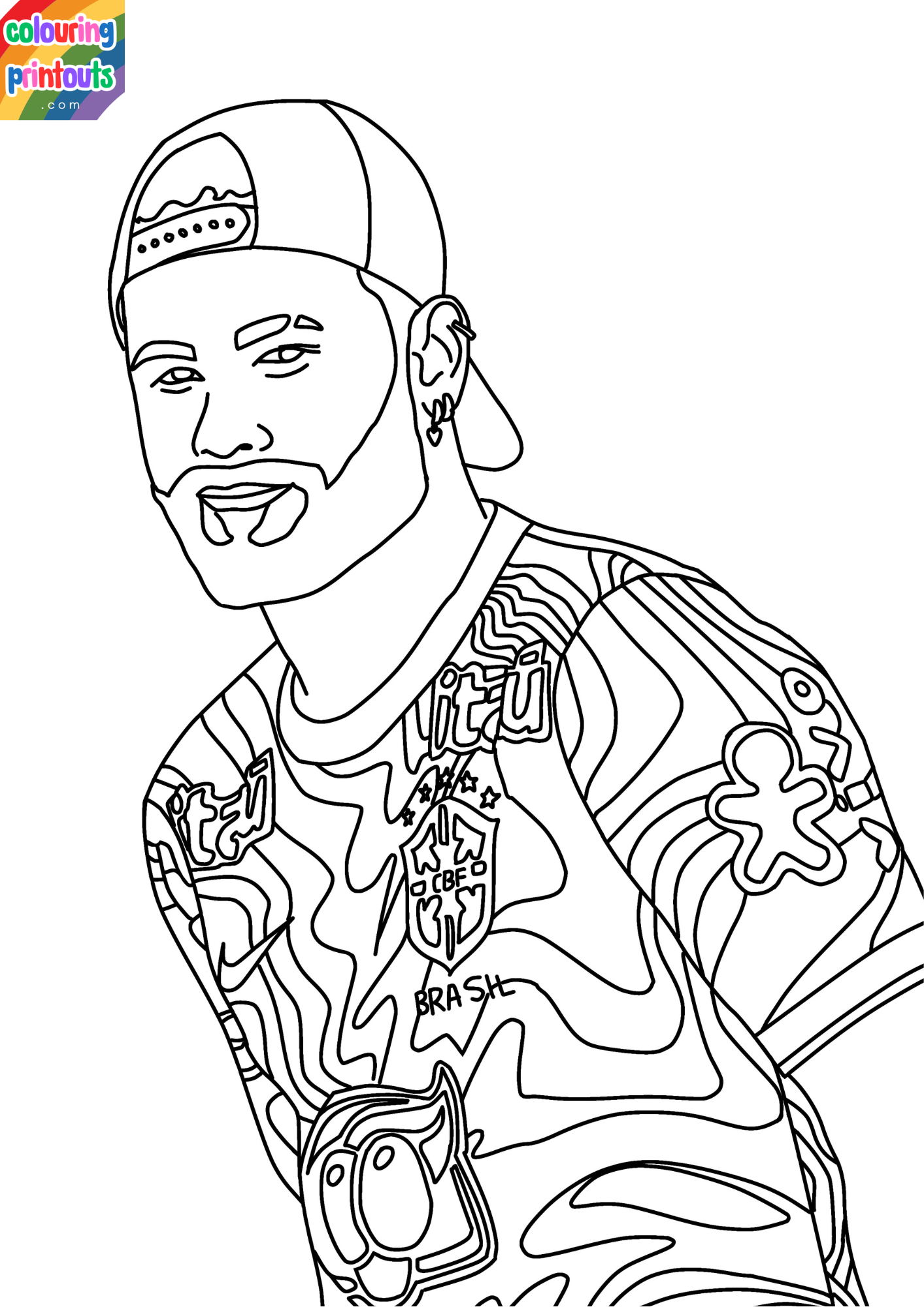 Neymar Colouring Pages