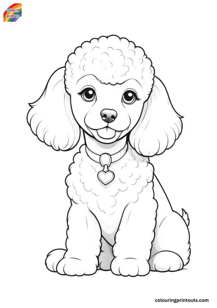 Poodle dog coloring pages