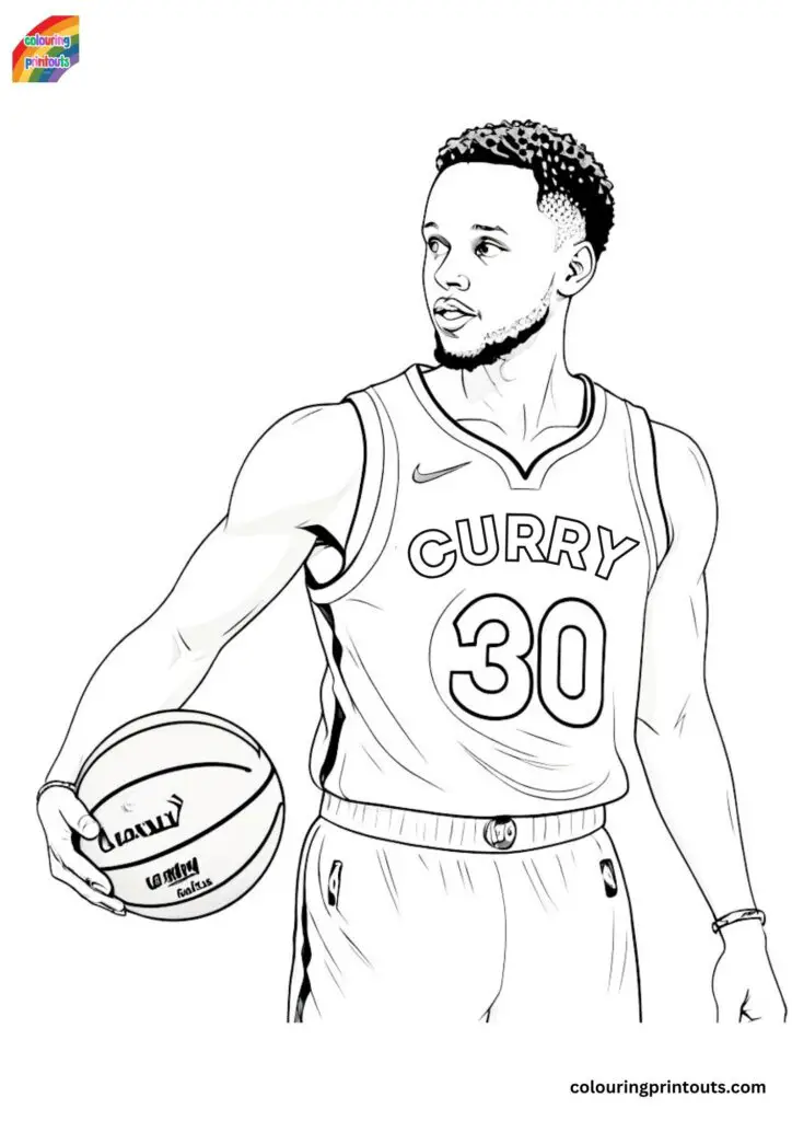 Steph Curry printable colouring pages