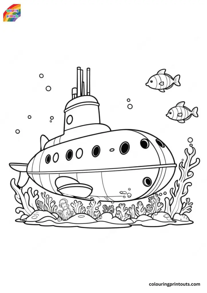 Submarine Colouring Pages