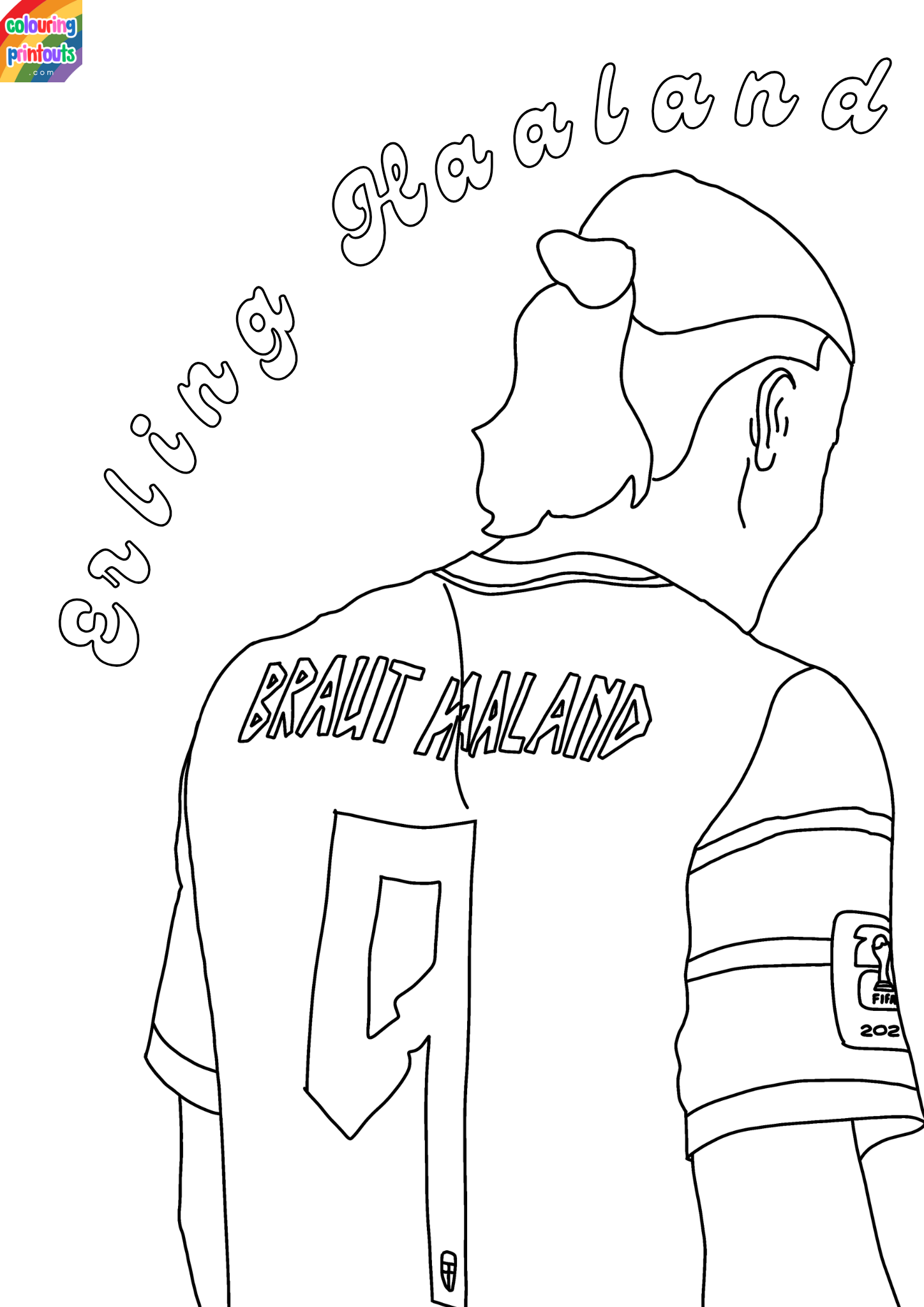 haaland colouring pages 