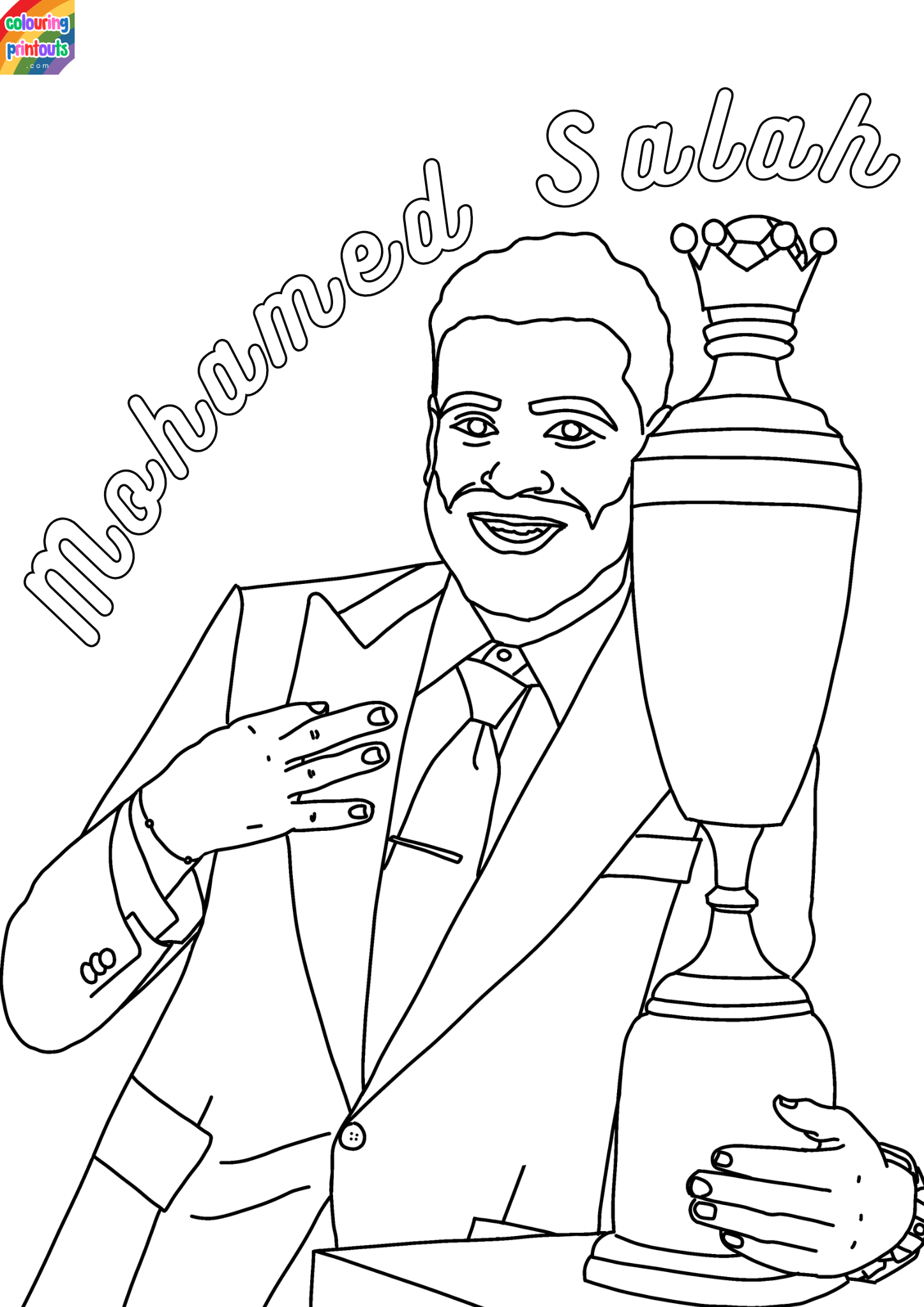 mo salah colouring pages
