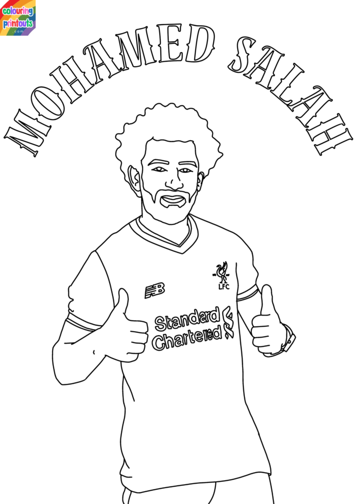 mo salah colouring pages