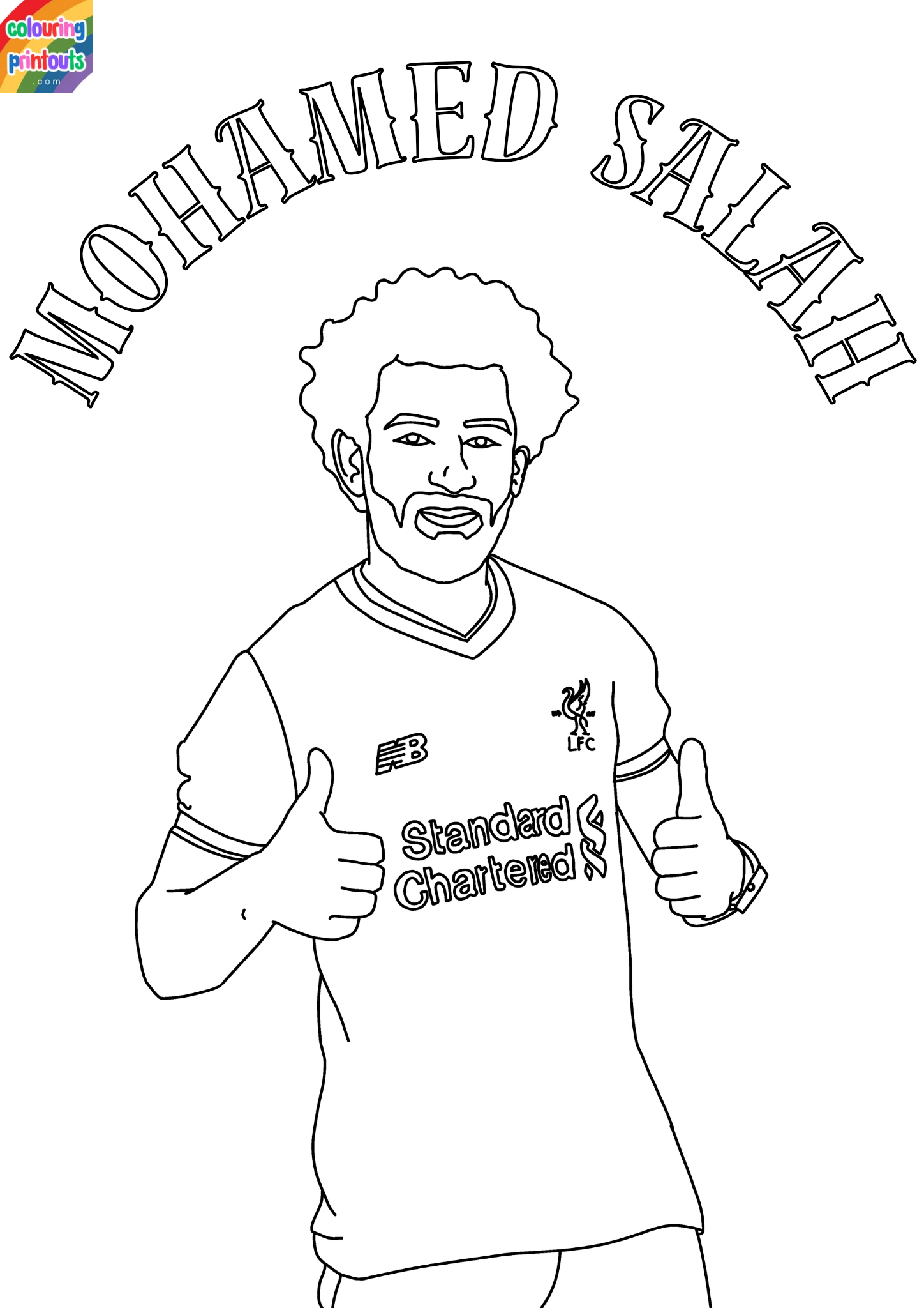 mo salah colouring pages