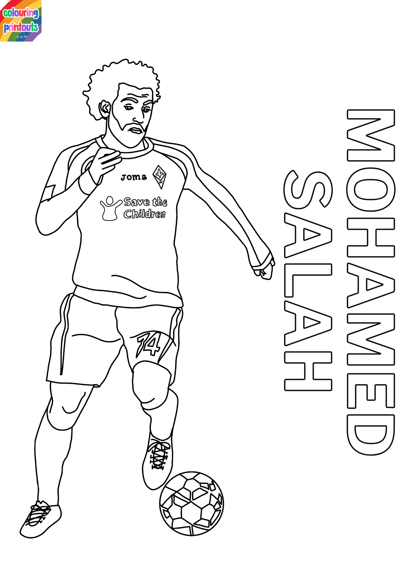 mo salah colouring pages