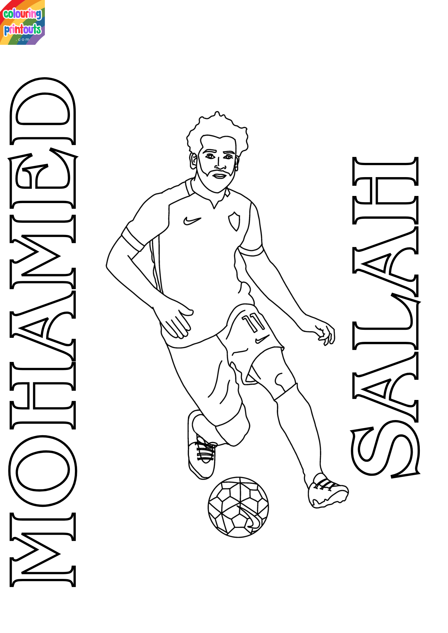 mo salah colouring pages