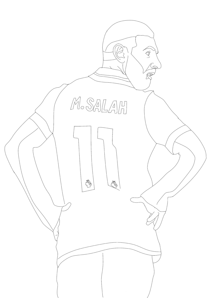 mo salah colouring pages