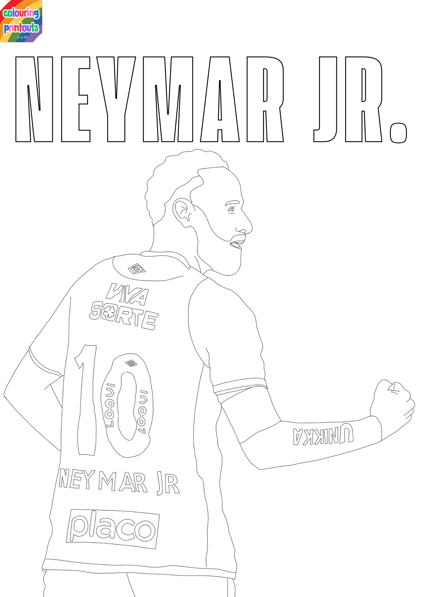 neymar coloring sheet