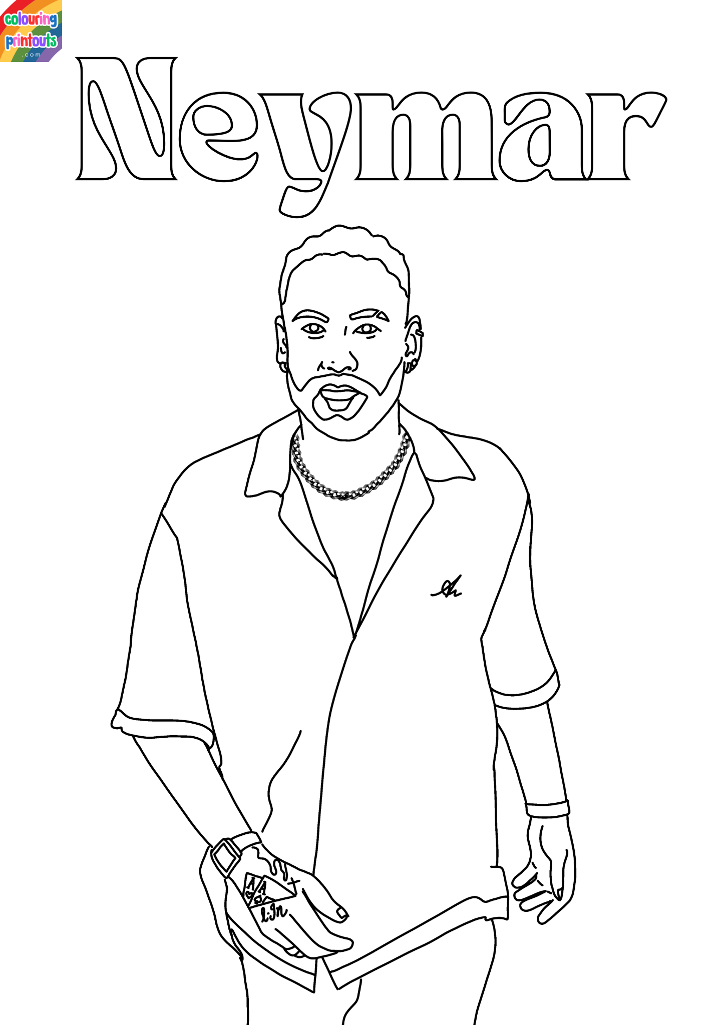 neymar colouring pages