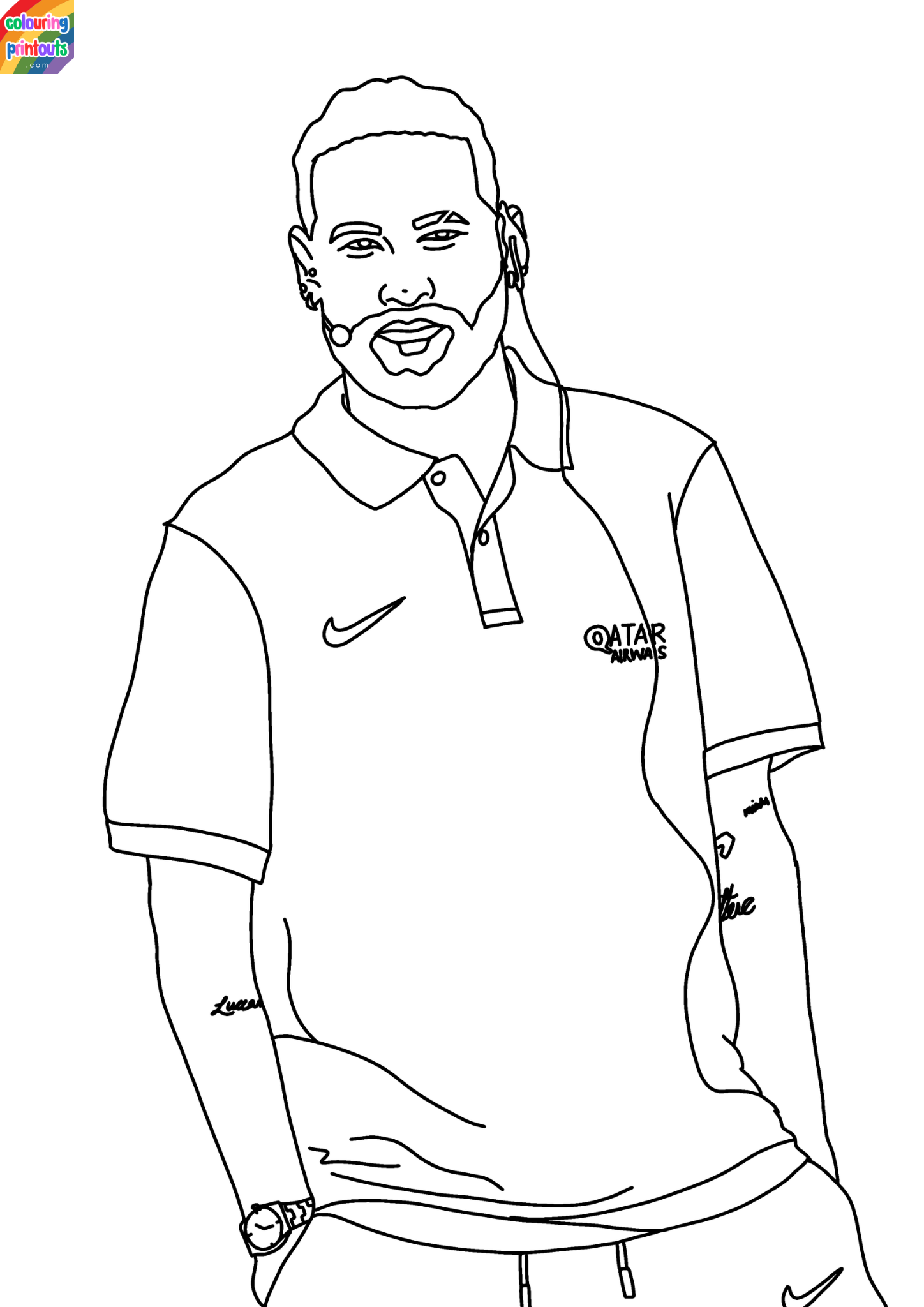 neymar colouring pages