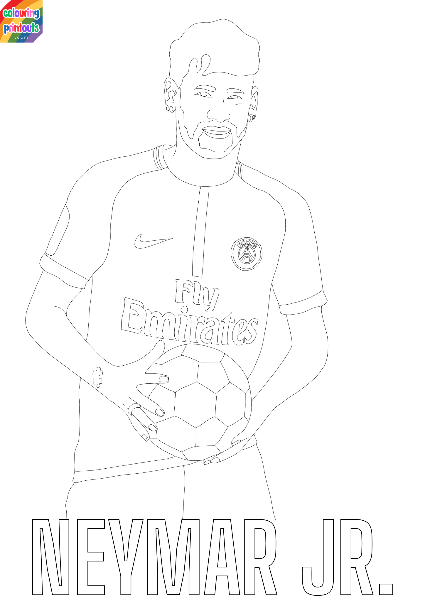 neymar colouring pages