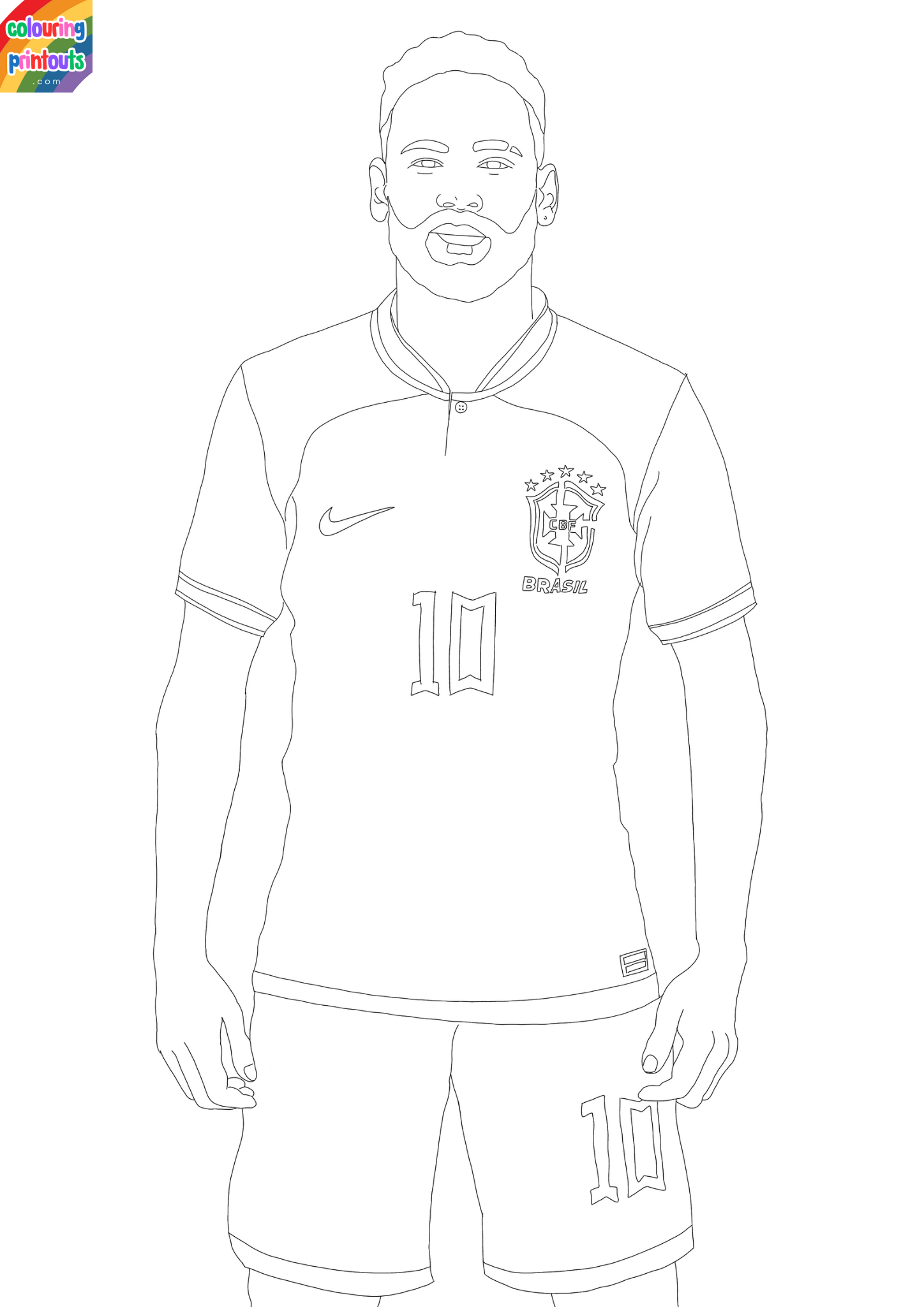 neymar colouring pages