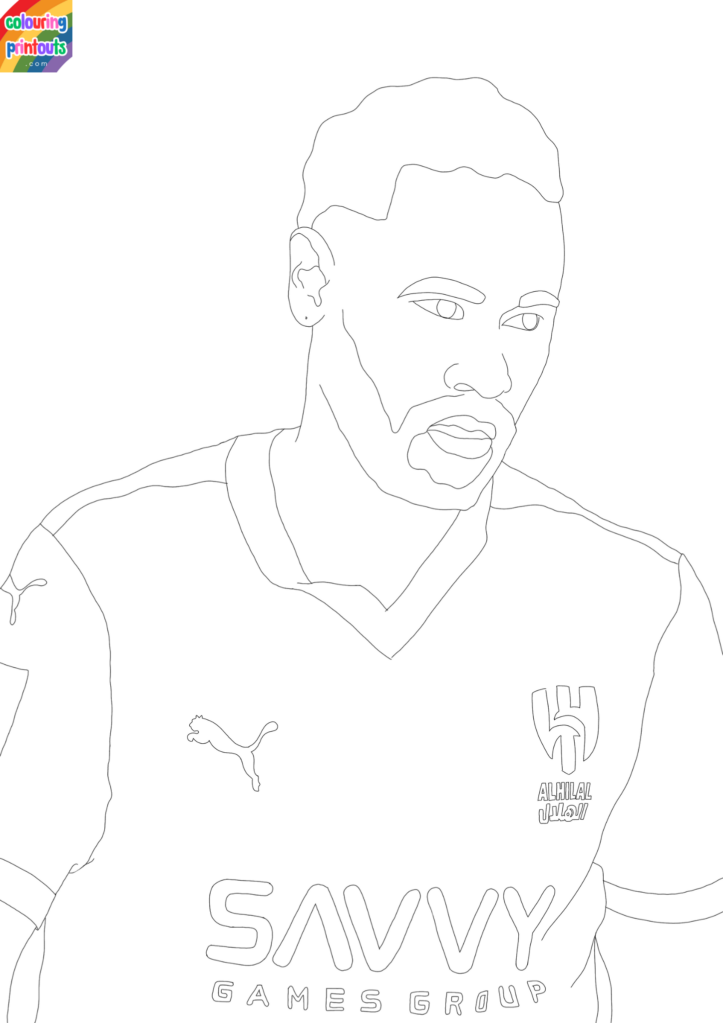 neymar jr coloring page