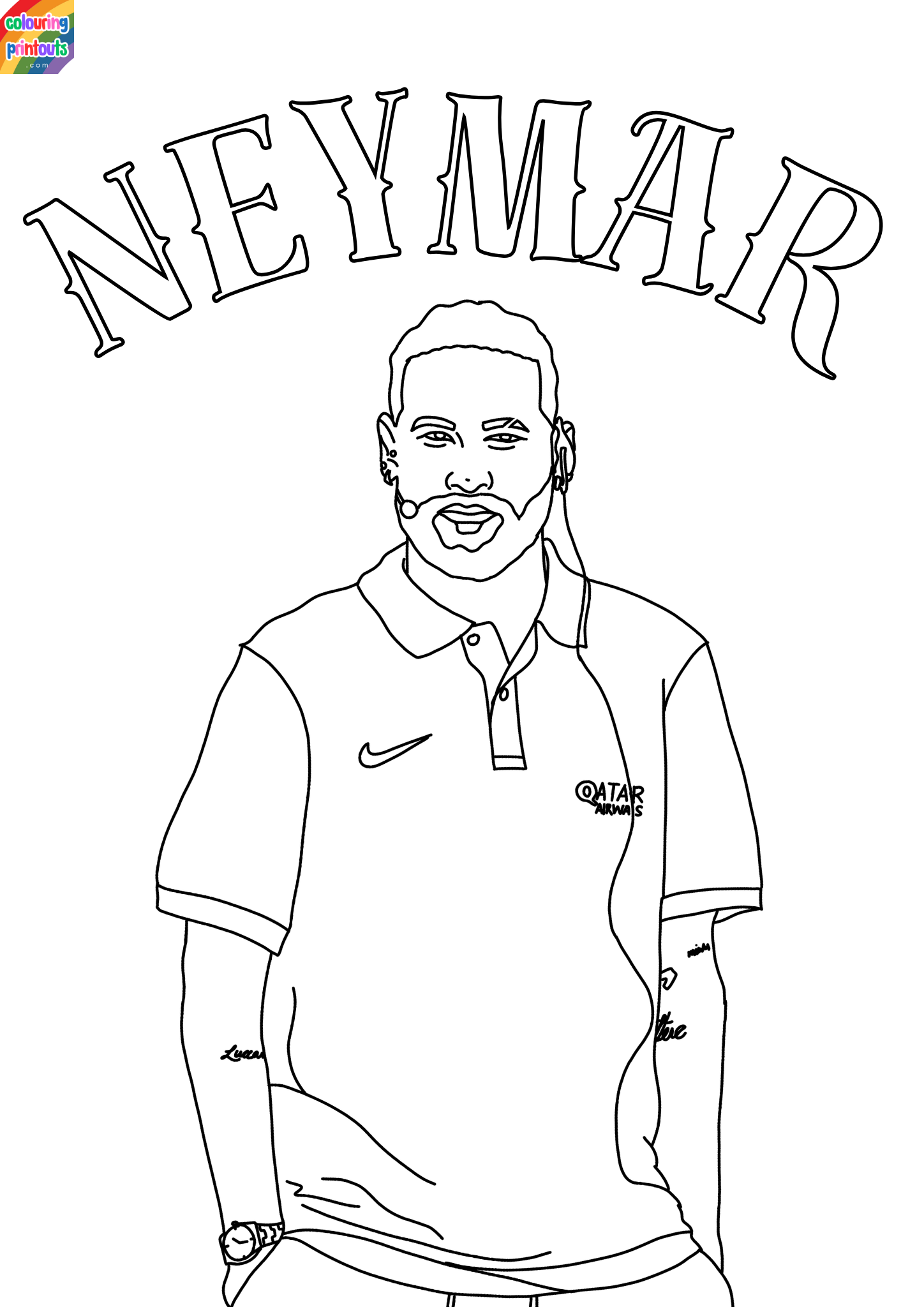 neymar jr coloring pages