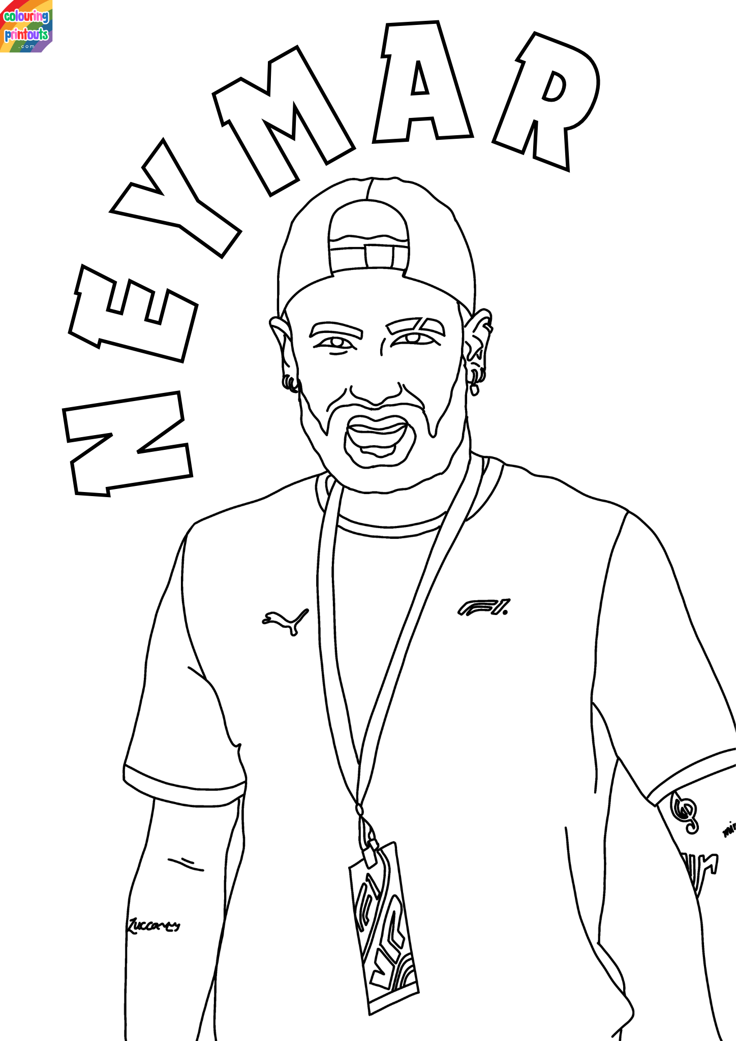neymar jr coloring pages